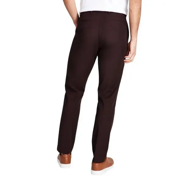 Michael Kors Men's Blackberry Wine Cotton Stretch Major Dress Pants Size W42 L30